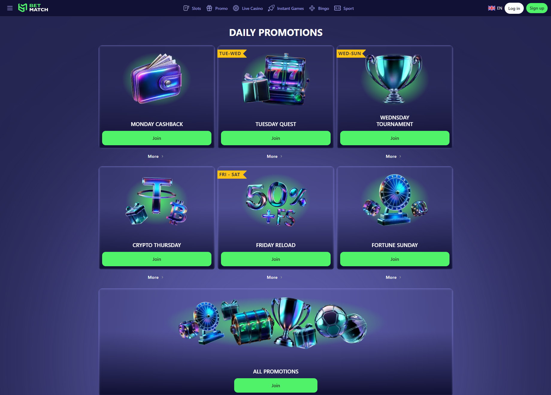 BetMatch promotions and bonus offers