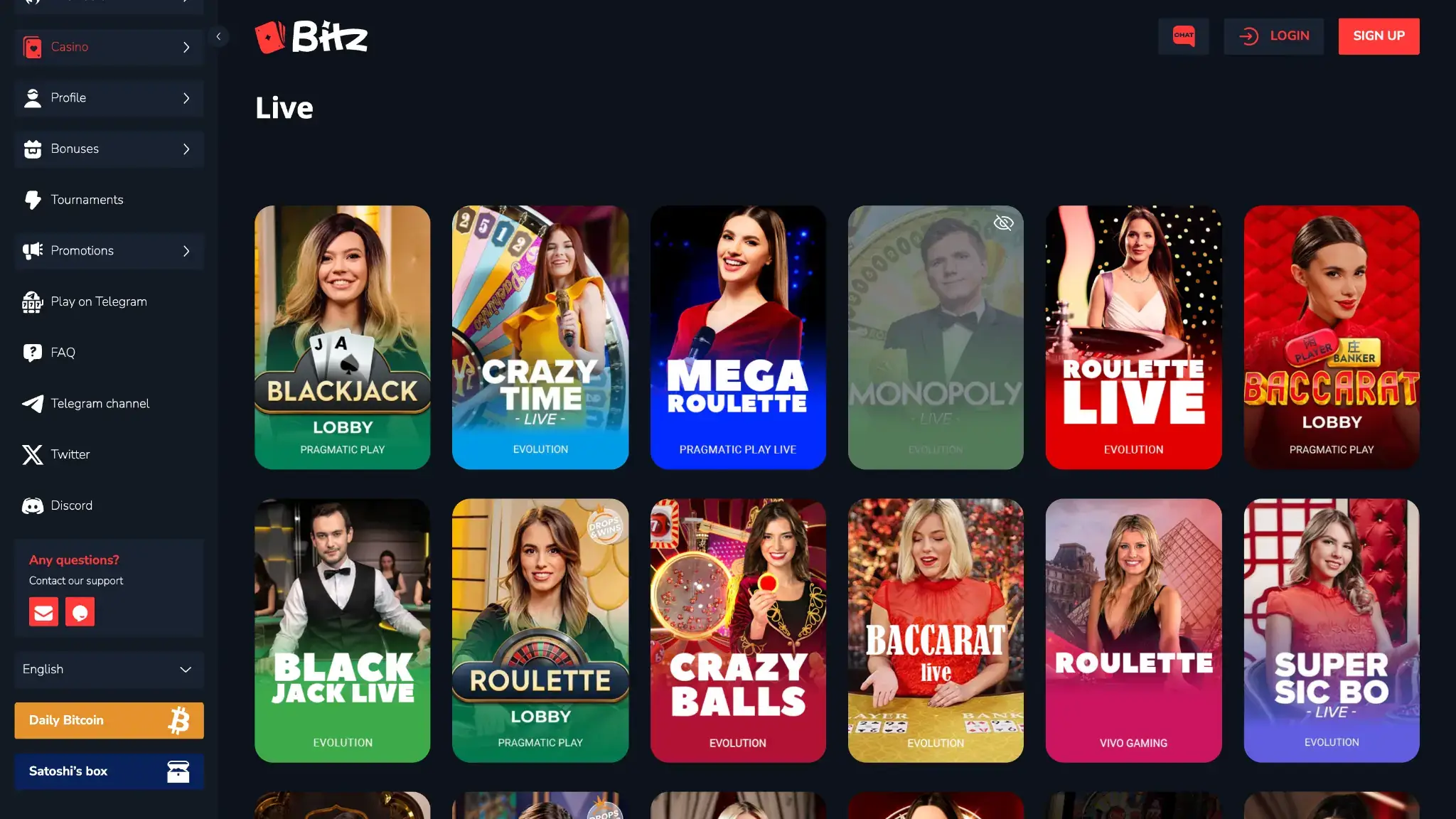 bitz casino games