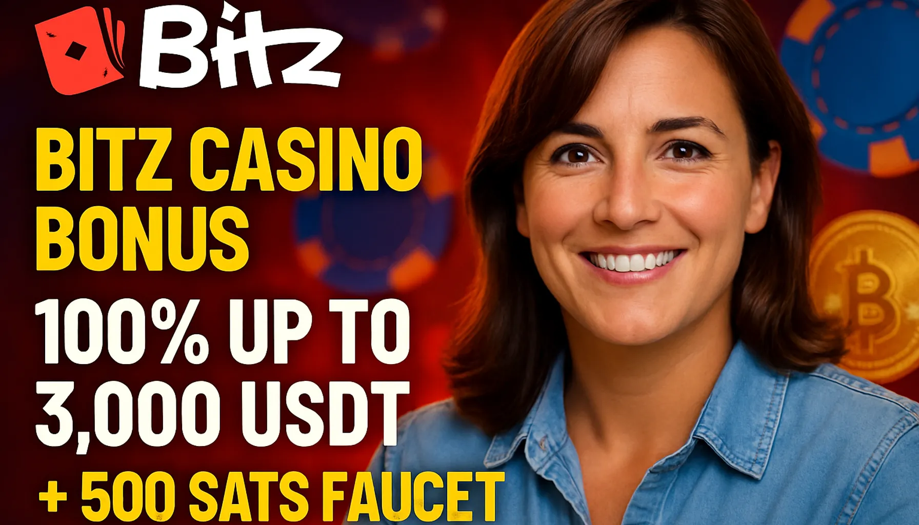 Cover image for Bitz Casino Bonus: 100% Up to 3,000 USDT + 500 SATS Faucet