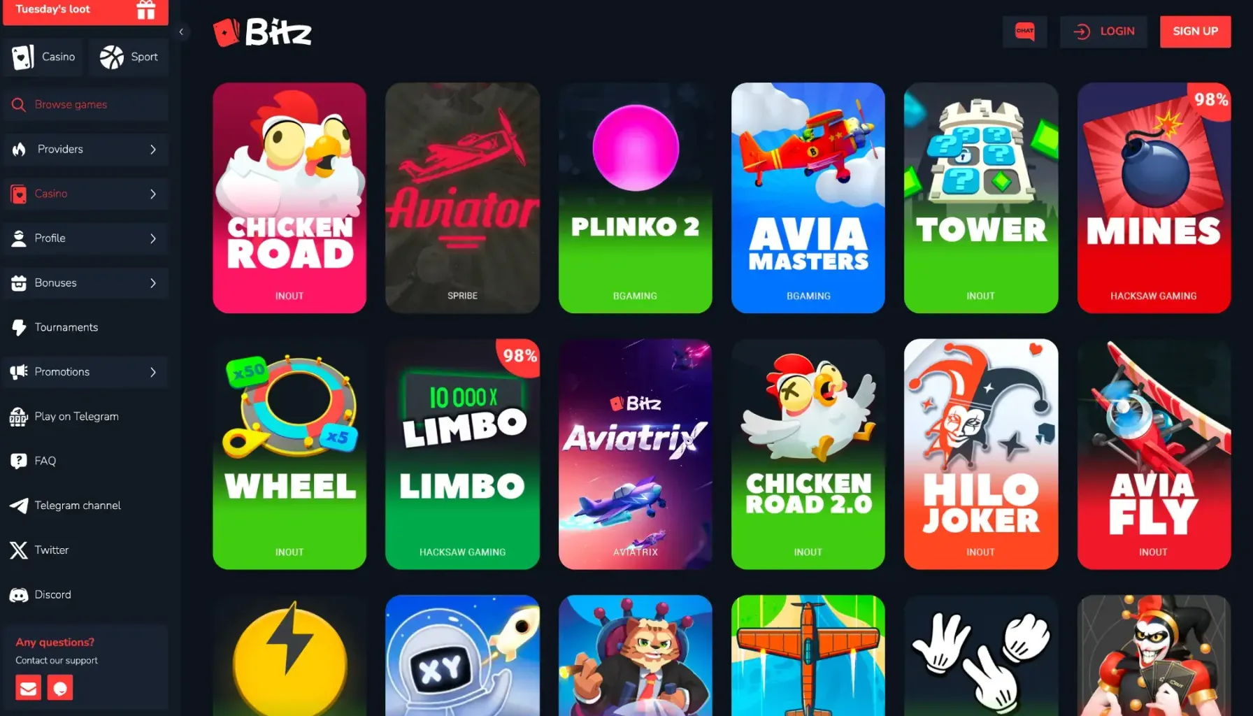 Bitz casino cover