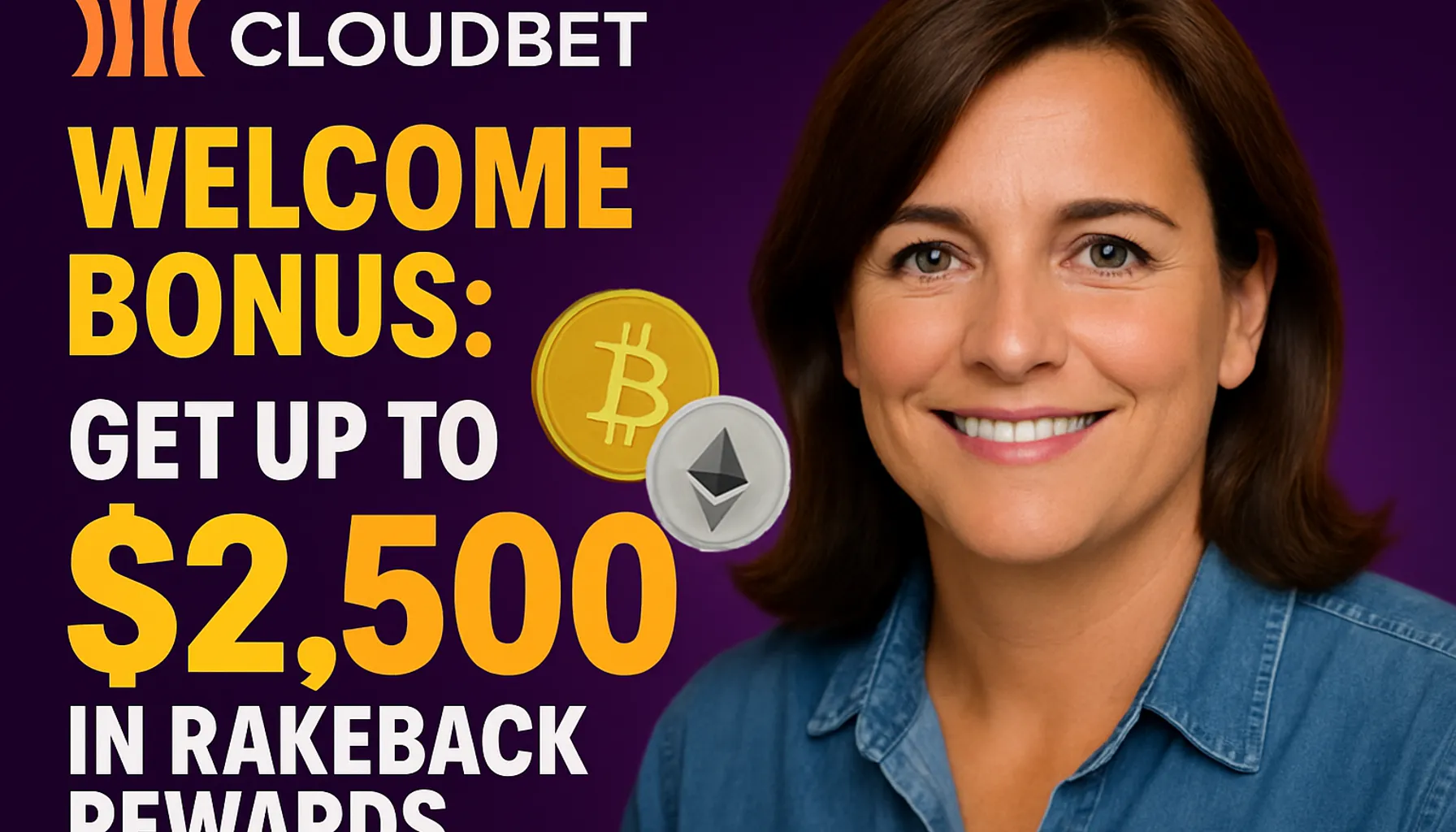 Cover image for CloudBet Welcome Bonus: Get Up to $2,500 in Rakeback Rewards