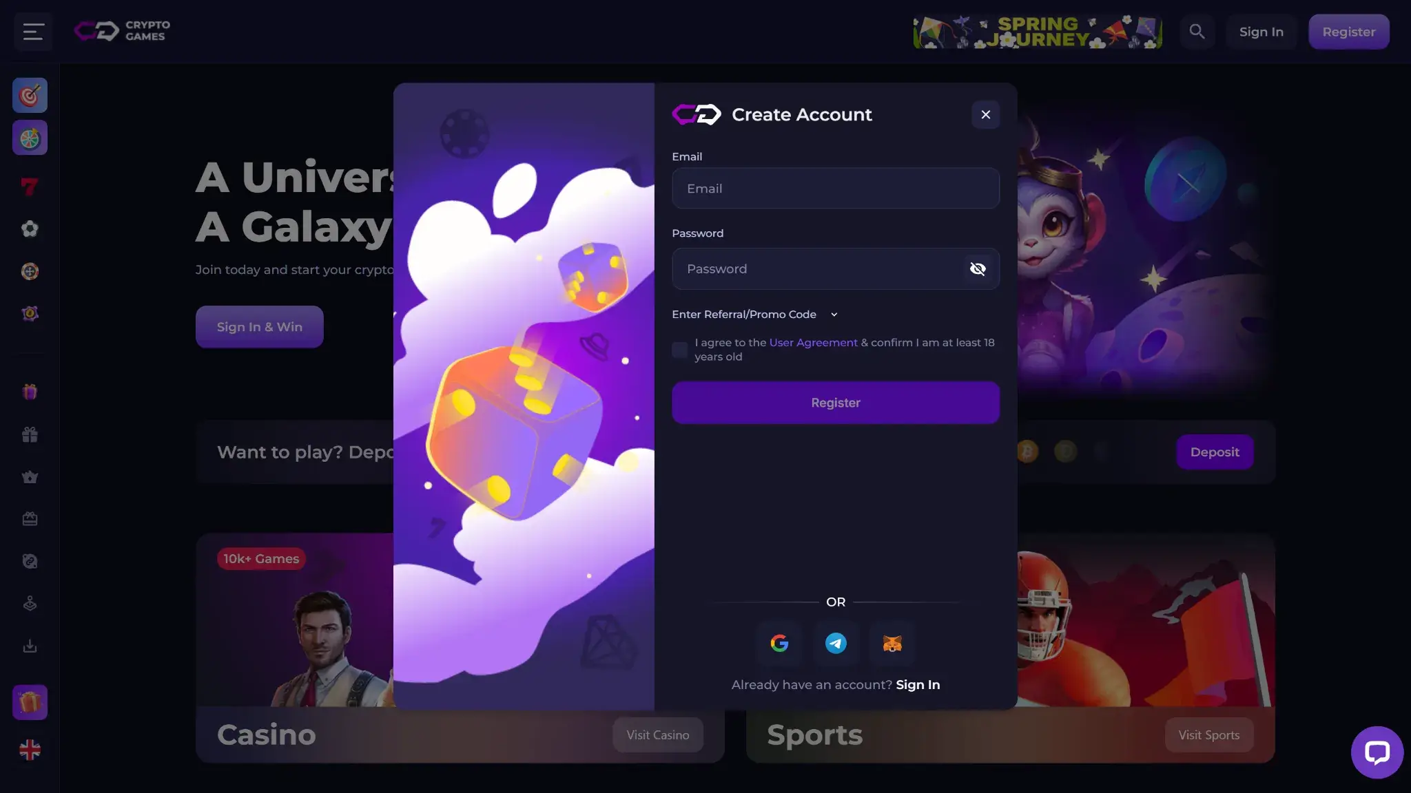 crypto games io ux and support
