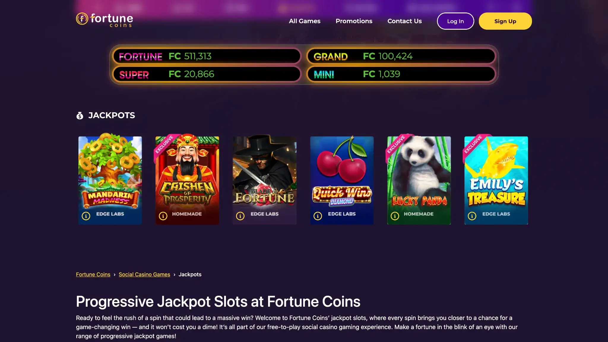 fortune coins casino games