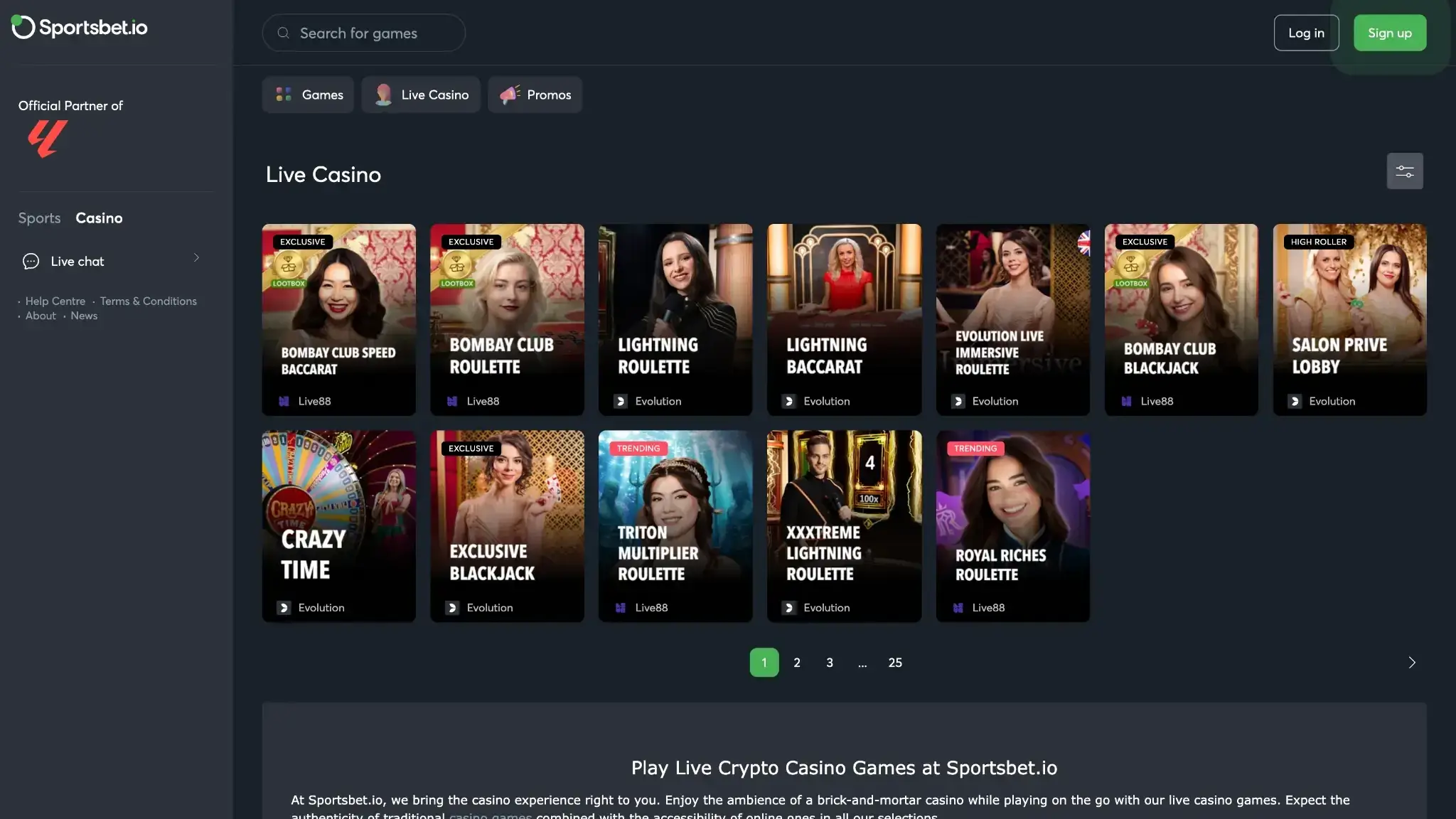 sportsbet io casino games