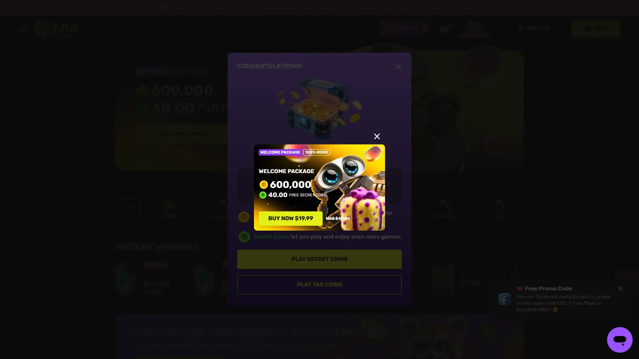 taofortune casino welcome bonus